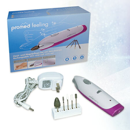 バッテリー式小型電動ネイルグラインダー【Promedfeeling】/ネイルケア・フットケアに/ネイルドリル・ネイルマシン・電動爪やすり/ピンク