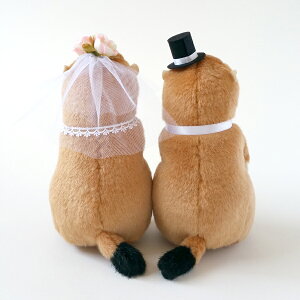 珍しいプレリードッグのウェルカムドールウェディングドール結婚式の人形【】ウェルカムドールで受付を可愛く演出|ウエルカムドールプレリードッグ