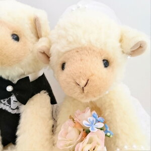 羊ぬいぐるみ ヒツジ人形 結婚式ぬいぐるみ ひつじのミルキーペア 開店開業祝い 和風 ギフト 結婚祝い リングピロー ギフト ウェルカムスペース J Dコーポレーション結婚式の受付にこんな可愛いアイテムはいかが