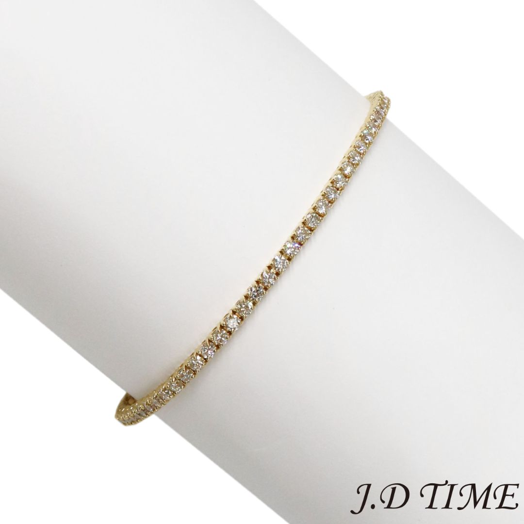 Rakuten - K18YG D3.01ct ダイヤモンド テニスブレスレットユニセックス【新品】