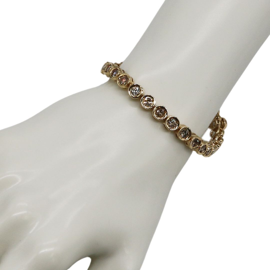 K18YG ダイヤモンド ラウンドテニスブレスレット D5.0ct ユニセックス 未使用品 jd-time-10005258 JD TIME サンプル画像3