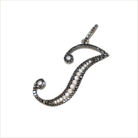 K18WG イニシャル(J)ペンダントトップ D0.59ct【新品】