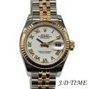 【SALE限定価格】ROLEX【ロレックス】デイトジャスト 26179173/G番ホワイト文字盤SS×YG(ステンレス×イエローゴールド)レディース【USED】