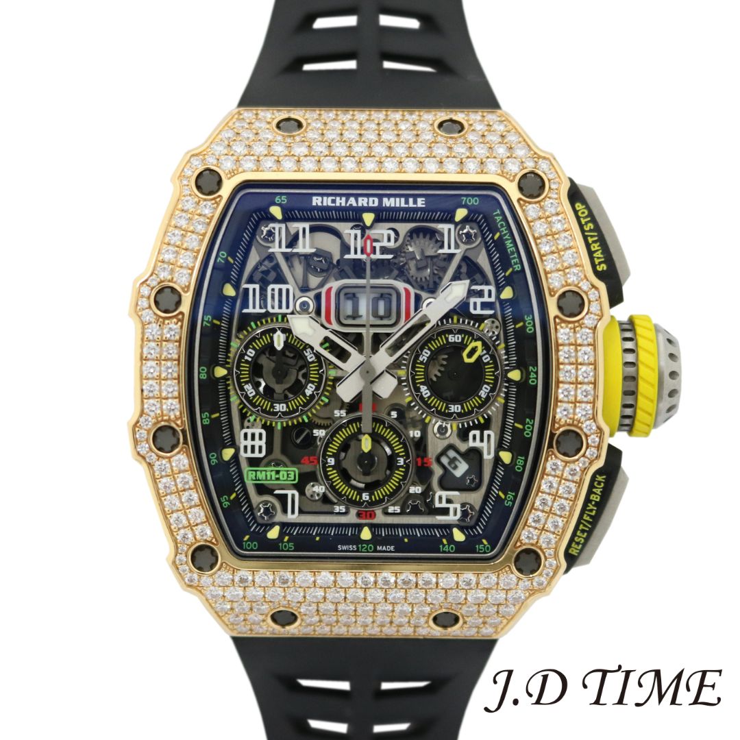 【SALE限定価格】 RICHARD MILLE【リシャールミル】 オートマティックフライバッククロノグラフRM11-03RGRG×TI スケルトン文字盤【US...