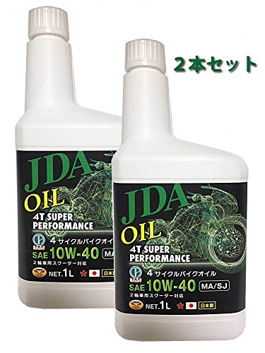 JDA 2輪車専用 4サイクル バイクオイル 10W-40 MA/SJ 1Lx2本セット