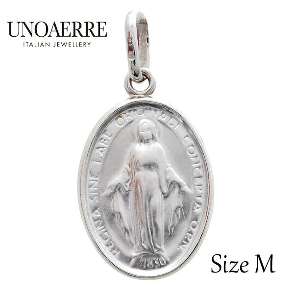 ウノアエレ K18 ゴールド メダイ マリア様 ホワイトゴールド WG Mサイズ ペンダントトップ イタリア製 ペンダントトップ コイン マリア ゴールド k1...