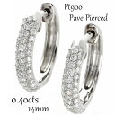 フープピアス パヴェ ダイヤ プラチナ900 0.40cts ピアス ダイヤモンド PT900 プラチナ スタッドピアス 一生もの 豪華 ハイジュエリー ラグジ...
