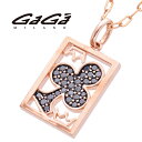 ガガミラノ ネックレス GaGa MILANO NECKLACE K10PG 10金 ピンクゴールド ブラックダイヤ クローバー トランプ 新品 ジュエリー ギフト 人気 ラッピング無料 デー メンズ レディース 母の日