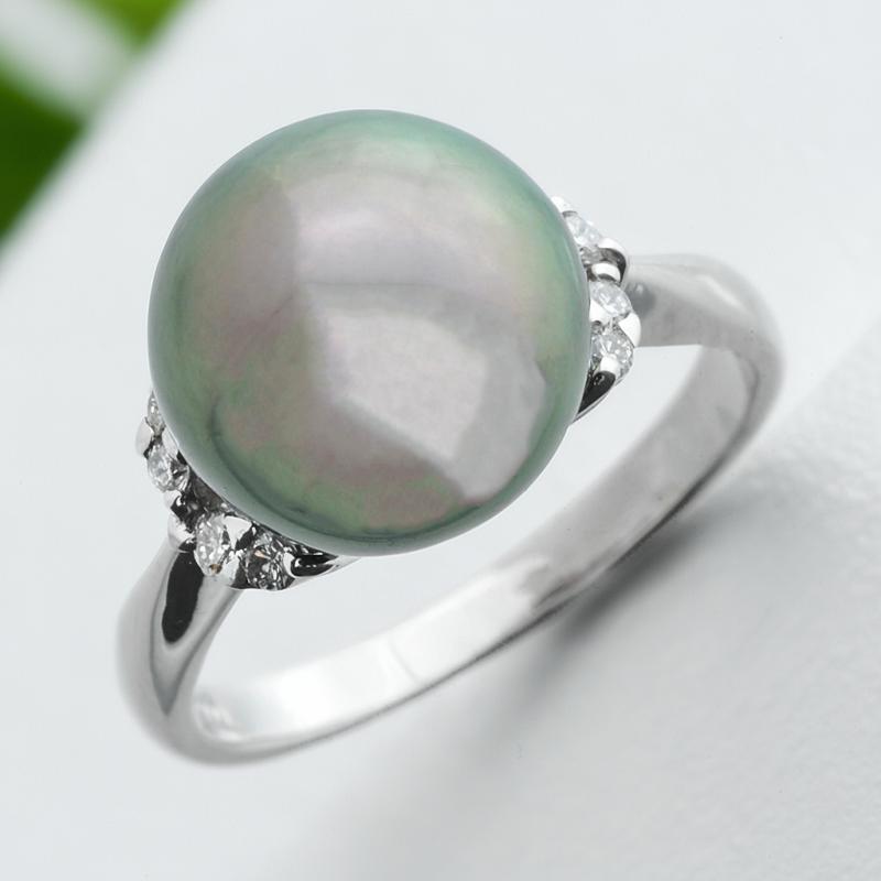 PT900黒蝶真珠リング10.7m...