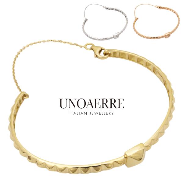 ウノアエレ UNOAERRE バングル ブレスレット スタッズ 750 K18 イエローゴールド ピンクゴールド ホワイトゴールド WG PG イタリア 新品 ...