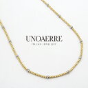 ウノアエレ【UNOAERRE】 ネックレス K18 コンビ ホワイトゴールド イエローゴールド ゴールド 45cm 18金 カットボール クリスマスプレゼント