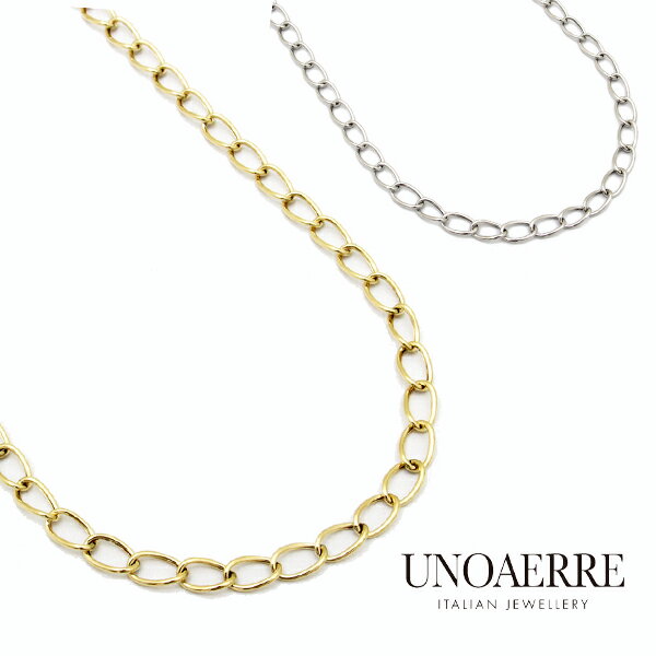 ウノアエレ【UNOAERRE】 ロングネックレス K18 80cm ホワイトゴールド イエローゴールド ゴールド 18金 クリスマスプレゼント