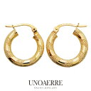 【期間限定ポイント10倍】 ウノアエレ【UNOAERRE】 K18YGイエローゴールド フープピアス