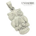 ウノアエレ 【UNOAERRE】K18 ふくろう 梟 ホワイトゴールド ペンダント トップ フクロウ 幸運 縁起物 ラッキーチャーム