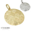 ウノアエレ K18 ペンダント ホワイトゴールド イエローゴールド ダイヤモンドカット モチーフ 重ね付け ペンダントトップ イタリア製 トップ ゴールド 正規...