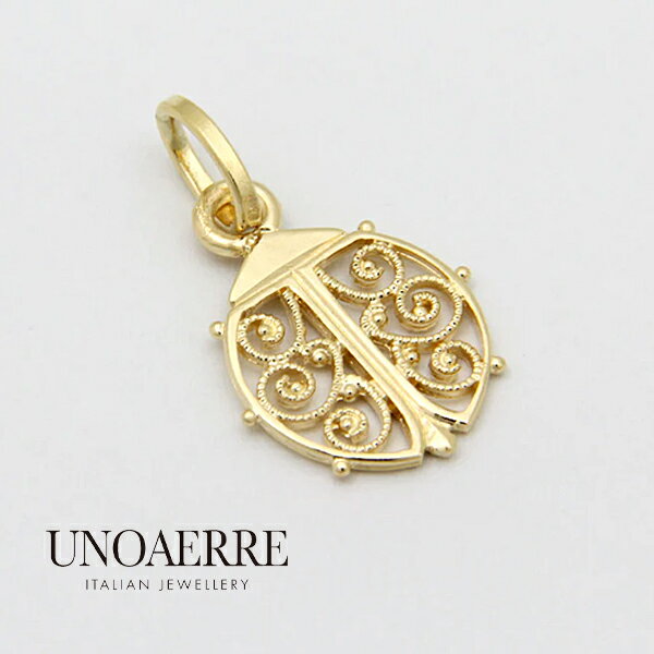 ウノアエレ 【UNOAERRE】K18 てんとう虫 イエローゴールド ペンダント トップ クリスマスプレゼント