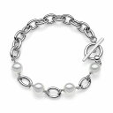 ウノアエレ【UNOAERRE】ブレスレット シルバー 19cm 925クリスタルパール シンセティック ミニマル チェーン SILVER デザイン レディース ...