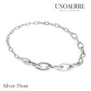 ウノアエレ【UNOAERRE】ネックレス シルバー 55cm 925長め ロングネックレス チェーン アシンメトリー SILVER デザイン レディース メンズ...