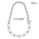 ウノアエレ【UNOAERRE】ネックレス シルバー 43cm 925クリップ チェーン アシンメトリー SILVER デザイン レディース メンズ プレゼント ...