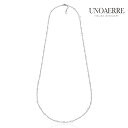 ウノアエレ【UNOAERRE】ロングネックレス シルバー 100cm 925 パールクリスタルパール シンセティック ホワイト チェーン SILVER デザイン...