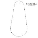 【楽天スーパーSALE】 ウノアエレ【UNOAERRE】ロングネックレス シルバー 100cm 925 パールブラック クリスタルパール シンセティック チェー...