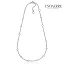 ウノアエレ【UNOAERRE】ネックレス シルバー 50cm 925 パールクリスタルパール シンセティック ホワイト チェーン SILVER デザイン レディ...