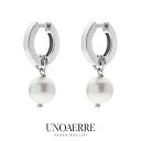 ウノアエレ【UNOAERRE】ピアス シルバー 925 パール クリスタルパール フープ ホワイト SILVER デザイン レディース メンズ プレゼント ギフ...
