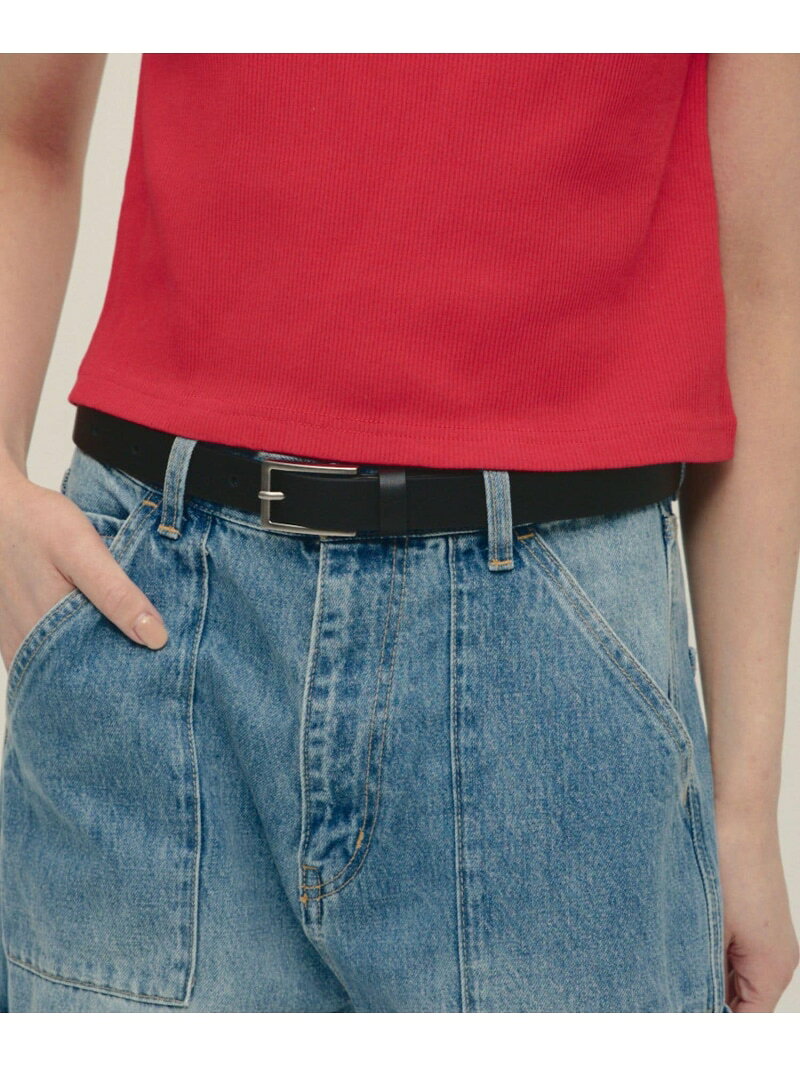 樂天商城 - Tileted Square Buckle Belt eL ジーナシス ファッション雑貨 ベルト ブラック【送料無料】[Rakuten Fashion]