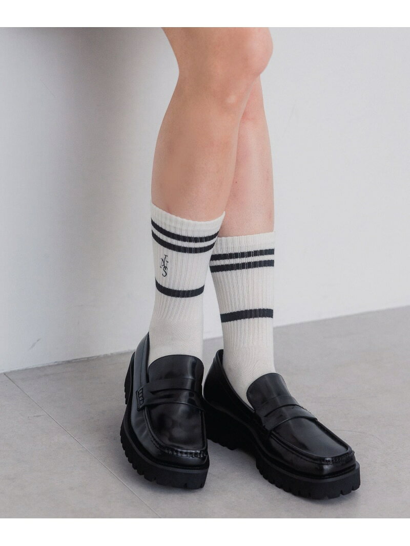 【SALE／50%OFF】JSロゴラインソックス JEANASIS ジーナシス 靴下・レッグウェア 靴下 ブラック パープル ホワイト【RBA_E】[Rakuten Fashion]