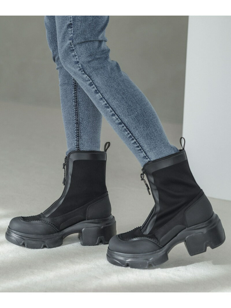 【SALE／40 OFF】mix material boots JEANASIS ジーナシス シューズ 靴 ブーツ ブラック グレー ベージュ【RBA_E】【送料無料】 Rakuten Fashion