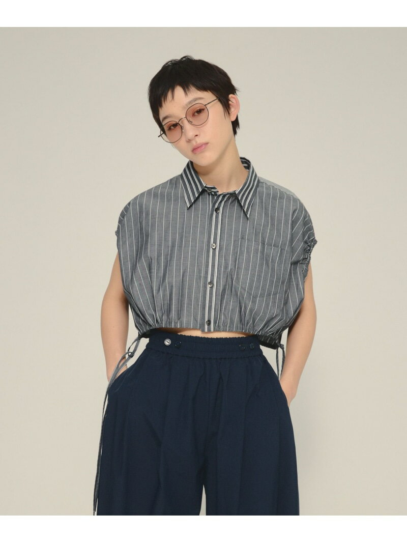 樂天商城 - 【SALE／30%OFF】Patch Work Stripe Shirts eL ジーナシス トップス シャツ・ブラウス ブラック ブルー【RBA_E】【送料無料】[Rakuten Fashion]