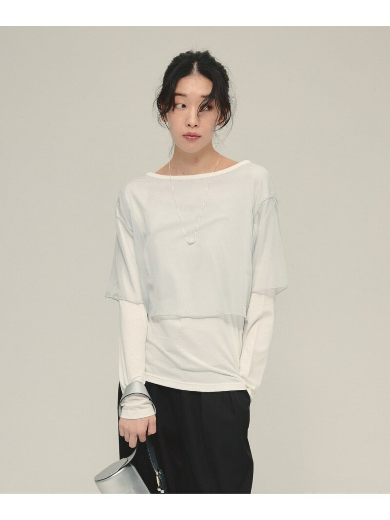 樂天商城 - 【SALE／50%OFF】Sheer Layered TEE LS eL ジーナシス トップス カットソー・Tシャツ グレー ネイビー【RBA_E】[Rakuten Fashion]