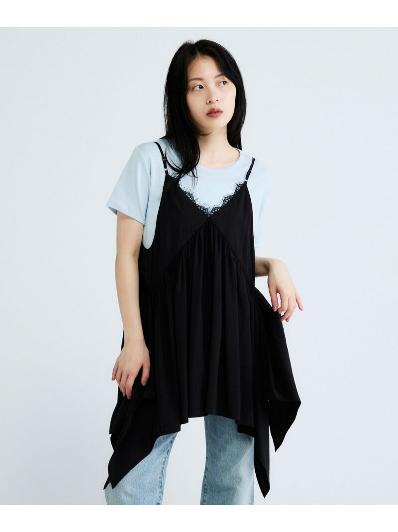 2WAYイレヘムキャミチュニック JEANASIS ジーナシス トップス その他のトップス ブラウン ホワイト ブラック【送料無料】[Rakuten Fashion]