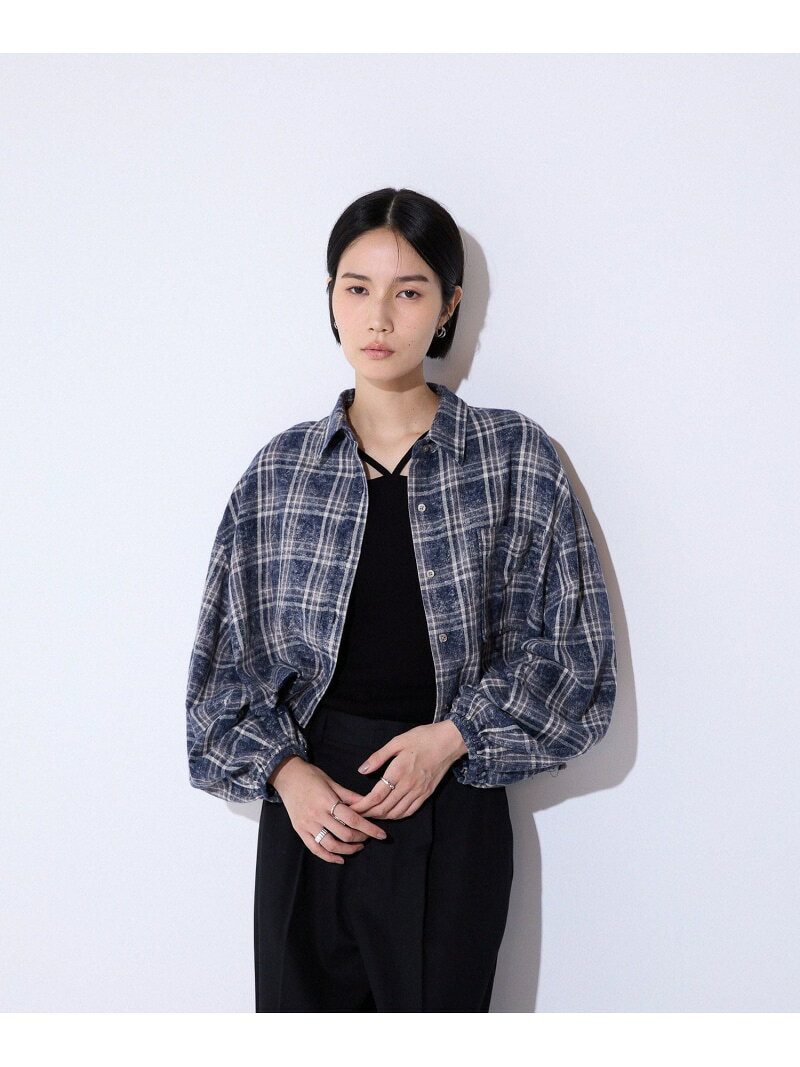 樂天商城 - 【SALE／50%OFF】グランジチェックショートシャツ JEANASIS ジーナシス トップス シャツ・ブラウス ネイビー ブラック【RBA_E】【送料無料】[Rakuten Fashion]