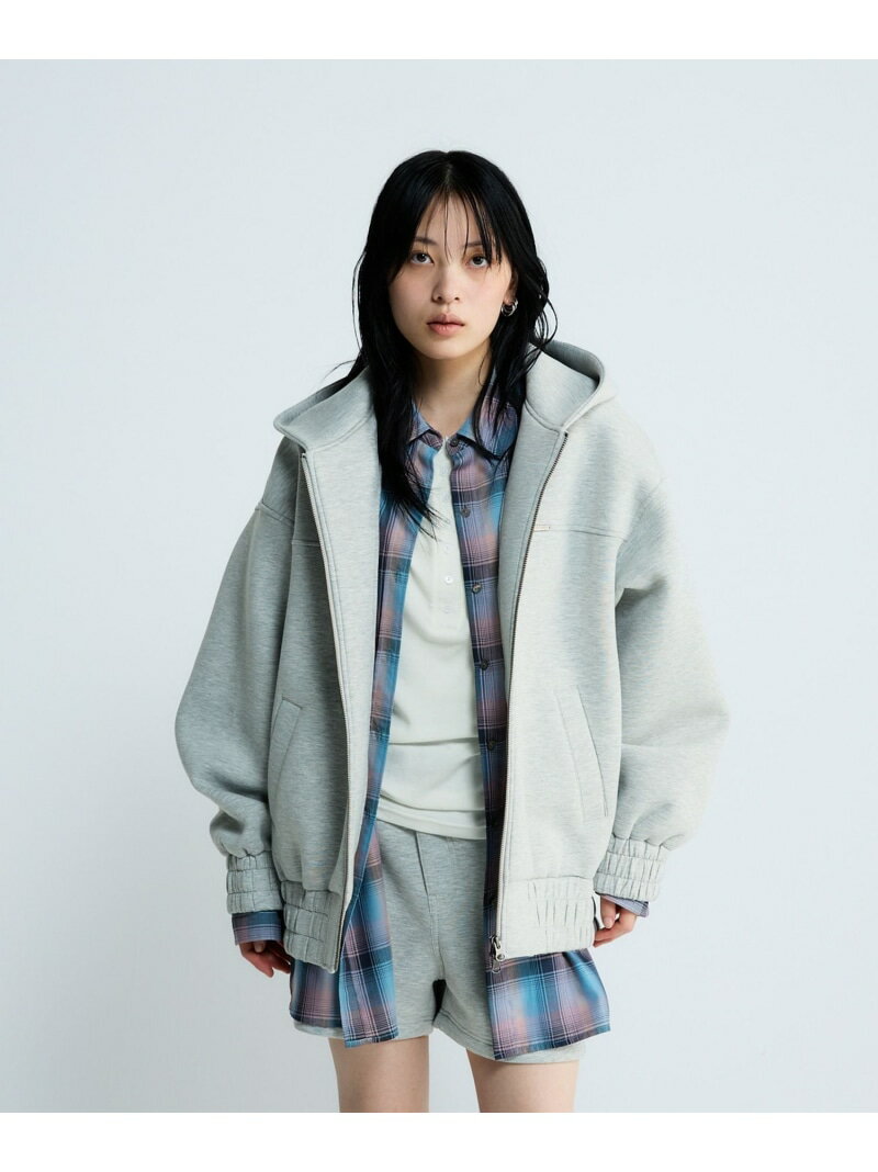 樂天商城 - 【SALE／40%OFF】ダンボールBIGフードブルゾン JEANASIS ジーナシス ジャケット・アウター ブルゾン・ジャンパー グレー ブラック【RBA_E】【送料無料】[Rakuten Fashion]