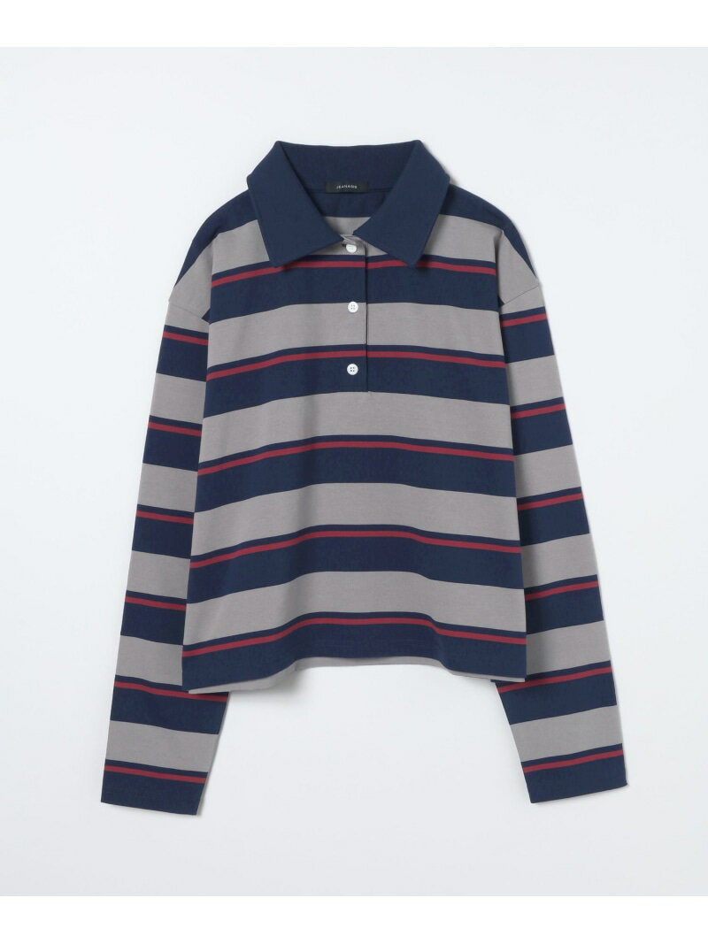 アソートボーダーポロLS JEANASIS ジーナシス トップス カットソー・Tシャツ ネイビー グレー ブラウン【先行予約】*【送料無料】[Rakuten Fashion]
