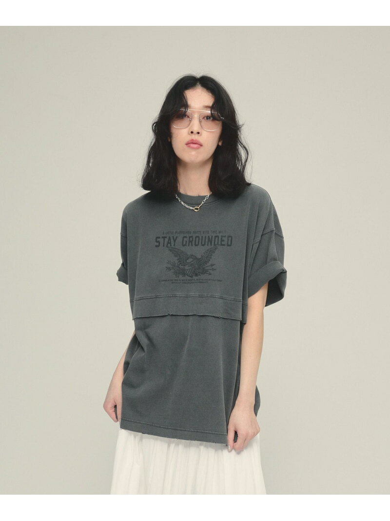 樂天商城 - 【SALE／30%OFF】Layered Tee SS eL ジーナシス トップス カットソー・Tシャツ ブラック ブルー【RBA_E】【送料無料】[Rakuten Fashion]