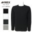 AVIREX(アヴィレックス) デイリー 【定番】 無地 テレコ リブ 長袖 クルーネック ロングスリーブTシャツ 617395 ブラック チャコール ホワイト 黒 グレー 白 アビレックス インナー 6153481 条件付き送料無料