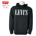 LEVI'S(リーバイス)　ロゴ　プリント　スウェット　プルオーバー　パーカー　ブラック　黒　カジュアル　 アメカジ　ファッション 　オシャレ　コーディネート　メンズ　男　76632