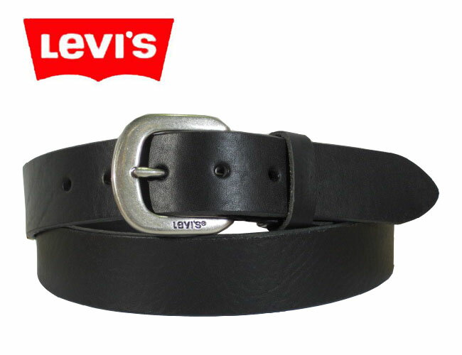 LEVI'S(リーバイス) シングルピンバックル ソフト牛革 レザーベルト Lサイズ ロングサイズ 7021606401 ブラック 黒 クロ 牛皮 LEVIS フリーサイズ 日時指定不可商品