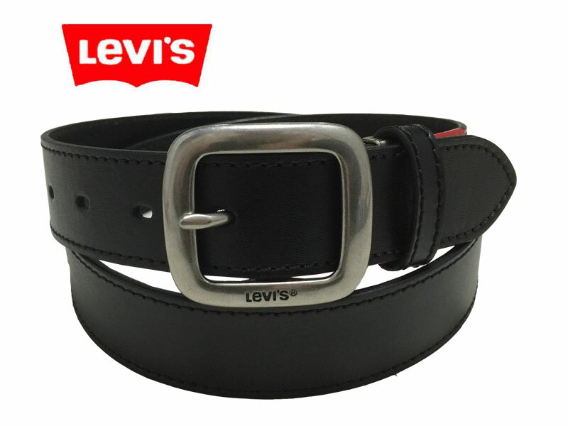 LEVI'S(リーバイス)　シングルピンバックル　牛革　レザーベルト　1511602101　ブラック　黒　クロ　牛皮　LEVIS　シンプル　フリーサイズ