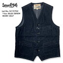 【送料無料】 SUGAR CANE シュガーケーン ブルーデニム ワークベスト ワンウォッシュ SC15702 11oz. BLUE DENIM WORK VEST オシャレ きれいめ カジュアル アメカジ 東洋エンタープライス セルビッジ バックストラップ