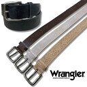 Wrangler(ラングラー) 牛革 シングルピン 帆型 バックル レザーベルト 日本製 型押し クラフト 花柄 オシャレ デニム ジーンズ WR4196