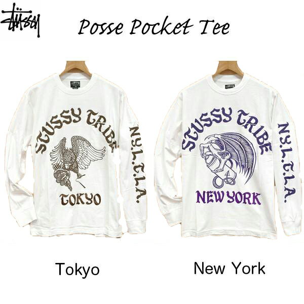 STUSSY 長袖Tee Posse Pocket Tee