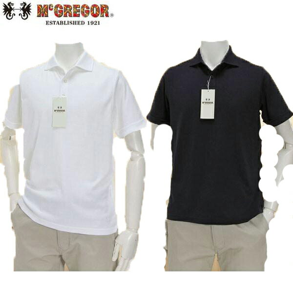 McGREGOR (マグレガー) ソフトニット ショートレギュラー 衿の半袖ポロシャツ ピマコットンスムース半袖ポロシャツ 綿100％