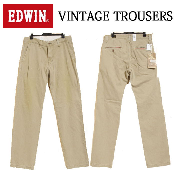 EDWIN エドウィン K505Z VINTAGE ヴィンテージ チノ トラウザー ワイド ストレート セルビッチ メンズ 日本製