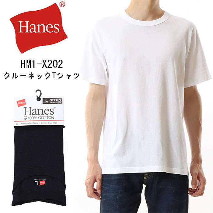 HANES إ HM1-X202롼ͥå 100 Ⱦµ T ۥ磻 ֥å ѥŹ