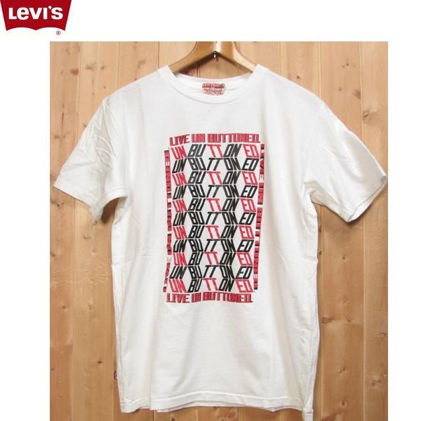 LEVI’S リーバイス 82924-00 501 リブアンボタンド・パターン Tシャツ UN BUTTONED 英文字 モチーフ グラフィック LIVE UNBUTTONED PATTERN Tee