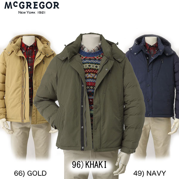 50％OFF SALE McGREGOR 111131603 マクレガー メンズ ダウンジャケット ショート ステッチレス ダウン ジャケット 49)NAVY 66)GOLD 96)KHAKI