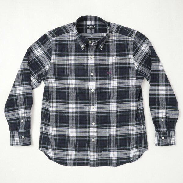 (セール) McGREGOR マックレガー 111172801 フランネル風 起毛素材 BDチェックシャツ マクレガー メンズ 長袖シャツ ボタンダウン長袖シャツ ネルシャツ 綿100％ ドラゴン刺繍